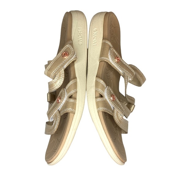Oncai Metalic gold tan strappy slides sandals womens shoes EU 40 - Picture 4 of 6